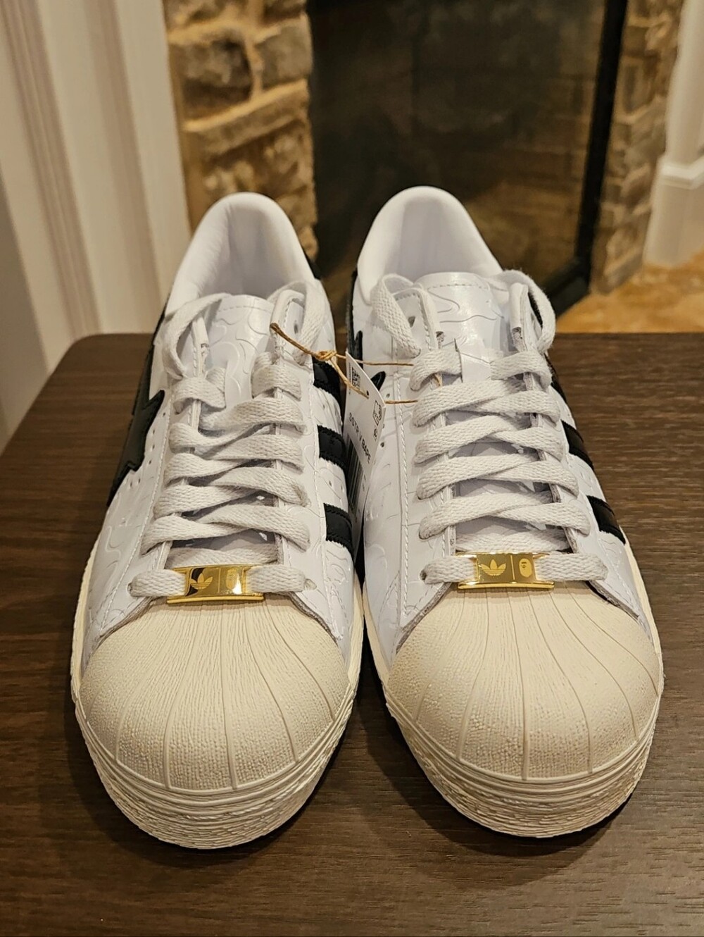 BAPE x adidas Superstar Vintage "White Black" Sneaker M7 W8 - Picture 2 of 8